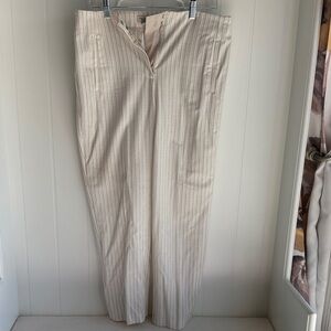 Rachel Zoe Cream and Black Pinstripe Pants